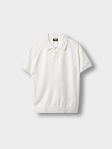 Burocs Футболка 'Fine Knit Polo' в цвете Off White