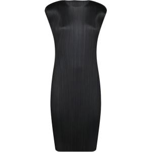 Pleats Please июль плиссированное платье без рукавов мини ISSEY MIYAKE, черный