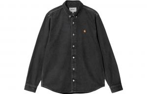 Carhartt WIP Футболка с вышитым логотипом и фигурным подолом, Black