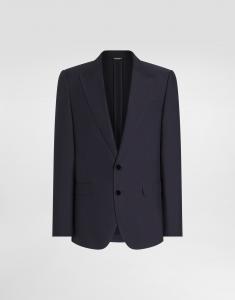 Однобортный жакет из габардина с добавлением шелка taormina Dolce & Gabbana, синий