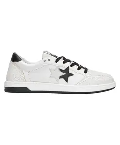 Белые кожаные кроссовки с черными деталями 2Star, белый