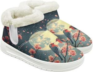 Женские зимние ботинки с меховой подкладкой, слипоны с плоским каблуком и меховой подкладкой, ботильоны Qoiuvncy, Moon Robin