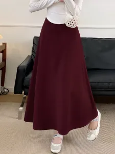 Женская юбка А-силуэта с расклешенной юбкой Doux Belle, цвет Wine Red