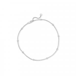 Браслет на лодыжку Ross-Simons Diamond Station из стерлингового серебра Ross-Simons, 9 In