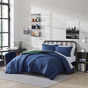 Nautica Комплект постельного белья, 7 предметов, двустороннее ультрамягкое одеяло с начесом, легкое, сине-зеленый цвет "Капитанский"