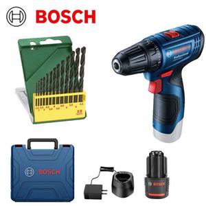 Дрель электрическая Bosch GSR 120-Li + комплект сверл, аккумулятор, зарядное устройство, кейс