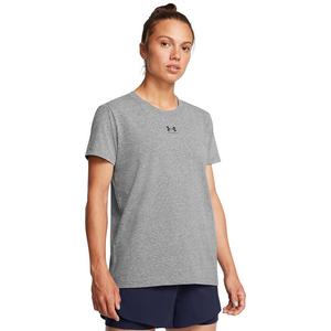 Женская футболка Under Armour Rival Core с короткими рукавами, цвет Heathered Castlerock