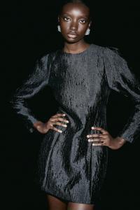 Платье из жаккардовой ткани H&M, черный