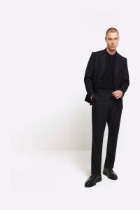 Гладкие костюмные брюки приталенного кроя River Island, черный