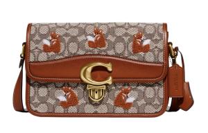 COACH Сумка через плечо среднего размера с кожаными вставками