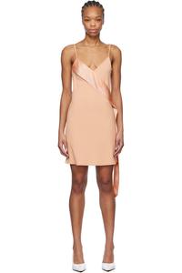 Сатиновое мини-платье с поясом Blumarine, розовый