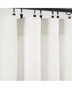 Оконная штора из предварительно выстиранного бельгийского льна с добавлением хлопка Lush Decor, white