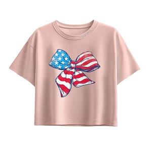 Футболка с бантом в стиле stars & stripes для девочек 7-16 Licensed Character, Light Pink