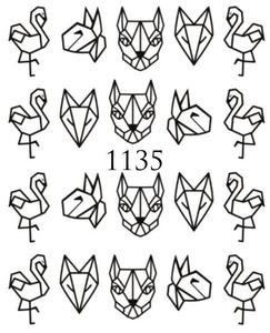 Водные наклейки для ногтей - №1135, Raisin