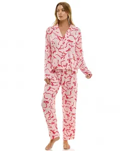 Женский комплект из топа с длинными рукавами и брюк с вырезным воротником Sincerely Jules, розовый