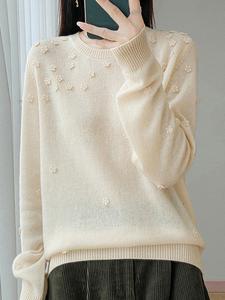 Вязаный свитер с объемным узором, женский топ Doux Belle, цвет Beige