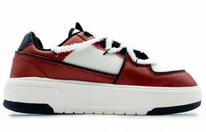 Кроссовки MLB Chunky Liner Skateboarding Shoes Unisex Low-top Red Black, темно-красный