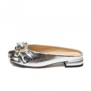 Мюли женские с закрытым носком женские Zhr, серебряный