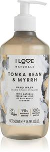 Натуральное мыло для рук с бобами тонка и миррой I Love, 500 мл