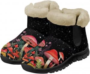 Зимние ботинки на архоподдержке для женщин, плюшевые пушистые снежные ботиночки, теплые, противоскользящие, для улицы, размеры 6-12 Pointodoor, Mushroom-Colored