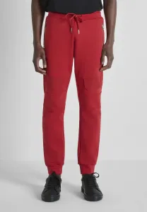 Зауженные спортивные штаны из трикотажа интерлок с отворотами на штанинах и принтом на спине. Antony Morato, Dark Red