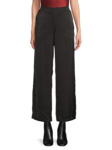 Однотонные прямые брюки до щиколотки T Tahari, черный