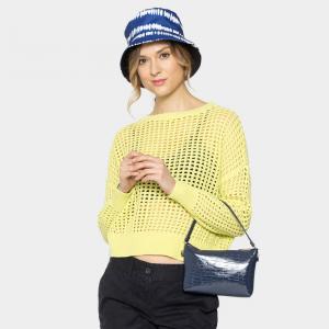 Сумка-шоппер с крокодиловым принтом FASHNZFAB, темно-синий