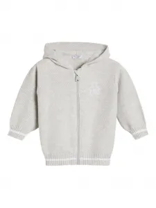 Толстовка с капюшоном на молнии Brunello Cucinelli Kids, серый