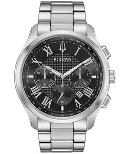 Мужские хронографические часы Wilton на стальном браслете 46.5 мм Bulova