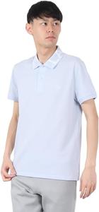 Мужская повседневная рубашка-поло Lacoste с жаккардовым ребристым трикотажным воротником, светло-синий