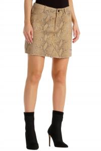 Женская змеиная джинсовая юбка бежевого цвета ELAN