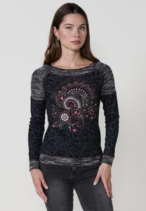 Топ Koroshi EMBROIDERED LONG SLEEVE, Black