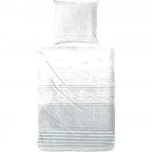 Постельное белье Primera «Beach Chair», с надписью, белый/серый