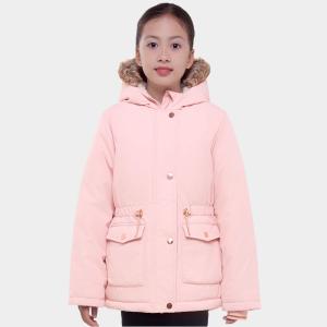 Детская парка с капюшоном Rokka&Rolla на флисовой подкладке, зимнее пальто, розовый