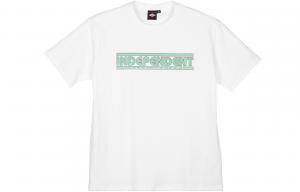 Футболка унисекс с рукавом три четверти белая INDEPENDENT