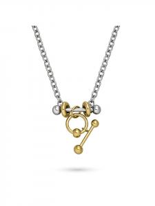 LIEBESKIND BERLIN Колье Urban Chic в двухцветном серебряно-золотом исполнении