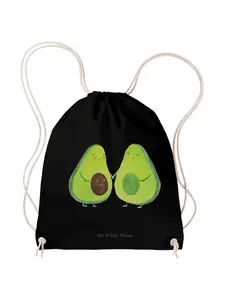 Спортивная сумка Mr & Mrs Panda Sportbeutel Avocado Pärchen ohne Spruch, черный