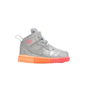 Кроссовки Air Jordan Air Jordan 1 Mid TD 'Metallic Silver Pink Crimson', серебряный