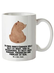 Кружка XL с изображением медведя на плече и надписью "Singing in White" Mr. & Mrs. Panda