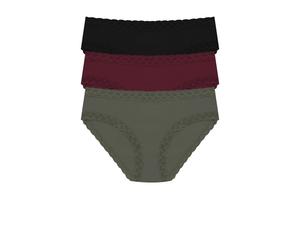 Трусы Natori Bliss Girl Brief 3-Pack, цвет Flint/Royal Fig/Black