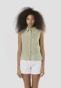 Блузка на пуговицах Koroshi, Kaki Khaki