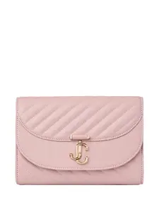 Стеганый клатч Curve на цепочке Jimmy Choo, розовый