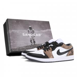 Jordan Баскетбольные кроссовки Air 1 с низким верхом, износостойкие, винтажные, унисекс, черные