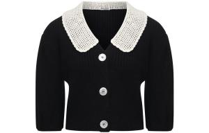 Укороченный топ женский черный Miu Miu