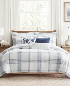 Комплект постельного белья Home Waffle Plaid, 2 предмета, размер Twin Levtex, Navy