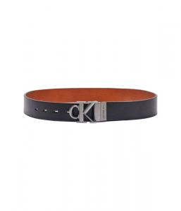 Ремень мужской Calvin Klein Jeans двусторонний кожаный с монограммой, черный