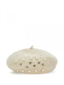 Берет, украшенный кристаллами Monnalisa, белый