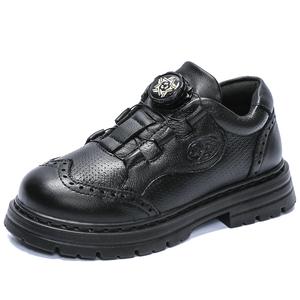 Moffett Детские кожаные туфли Black для детей от 3 до 7 лет