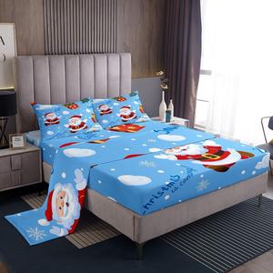Erosebridal Комплект постельного белья с новогодним принтом Санта Клаус и гномами для детей, Multi 19