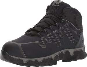 Timberland PRO мужские промышленные спортивные рабочие ботинки Powertrain Sport Mid Alloy Safety Toe, Black/Grey V1